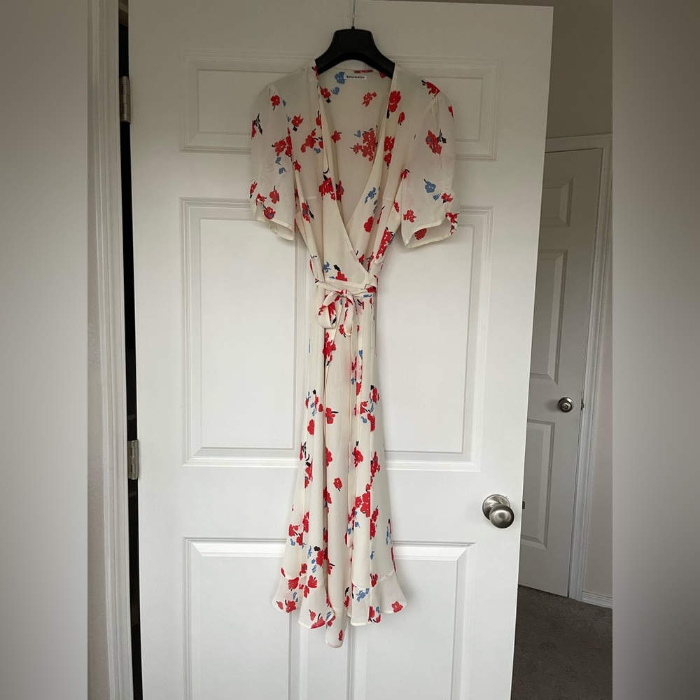 Reformation Napa in Chagall Floral Print wrap midi dress